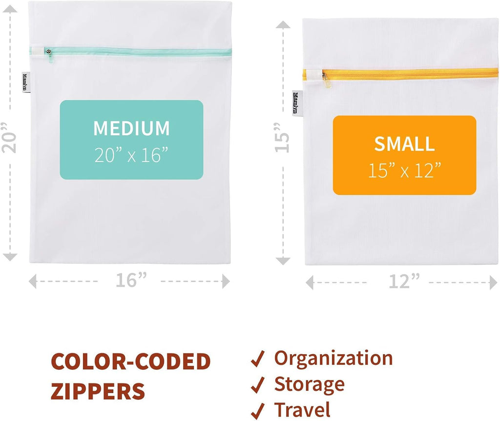 Mamlyn Mesh Laundry Bag for Delicates, Wash Bag for Underwear and Lingerie, Makeup Organizer Bag (3 Medium, 3 Small)