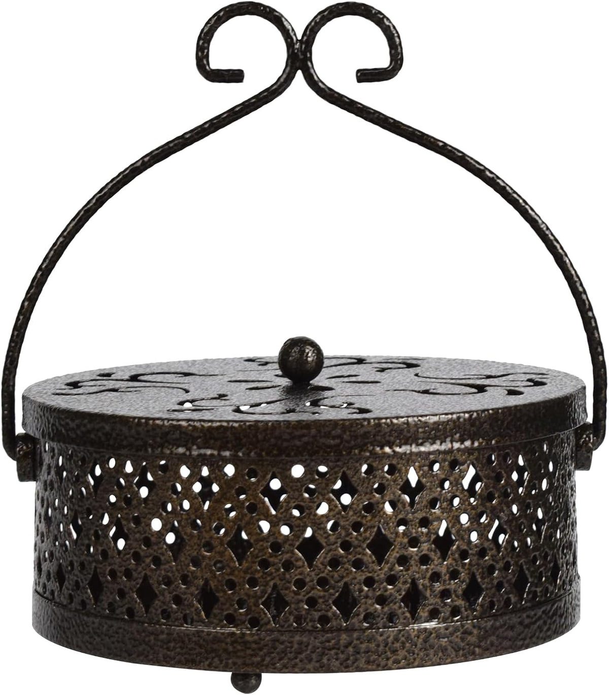 4 Pieces Mosquito Coil Holder Incense Coil Burner Indoor Outdoor Camping Use Portable Coil Holder Incense Burner Holder (Bronze Rhombus)