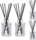 Norme 4 Pack Empty Reed Diffuser Bottles with Caps Rattan Sticks, Silver
