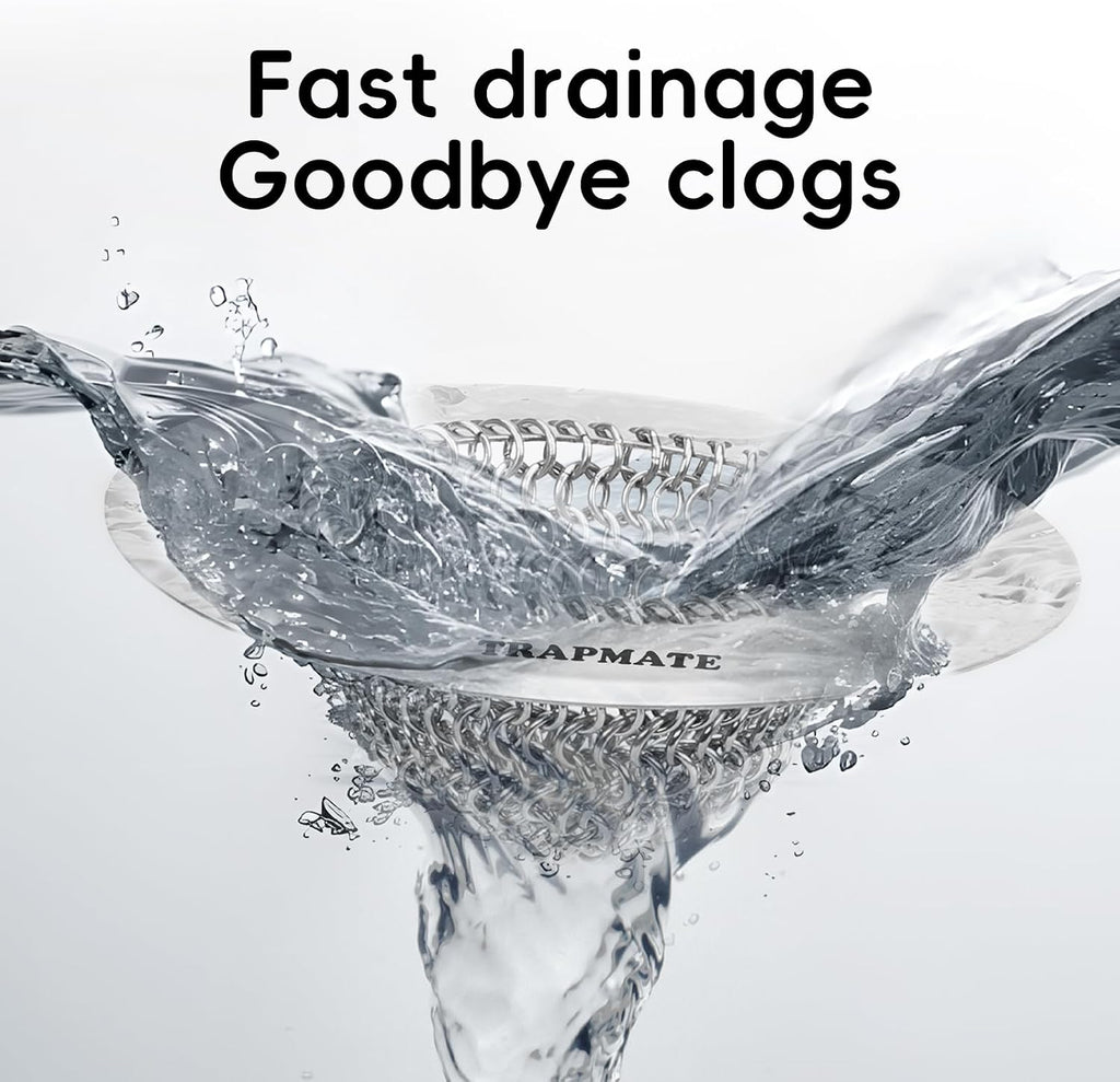 TRAPMATE 2 Pack Bathtub Drain Hair Catcher Shower Drain Cover Protector