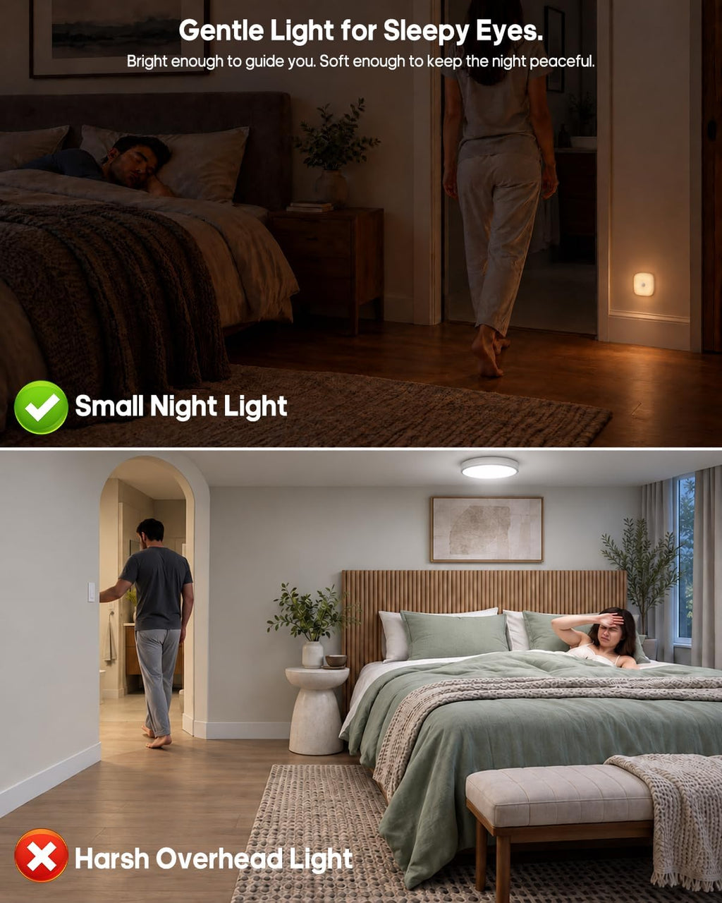 GOODEA Rechargeable Stair Lights, Motion Sensor Night Light, 3000K
