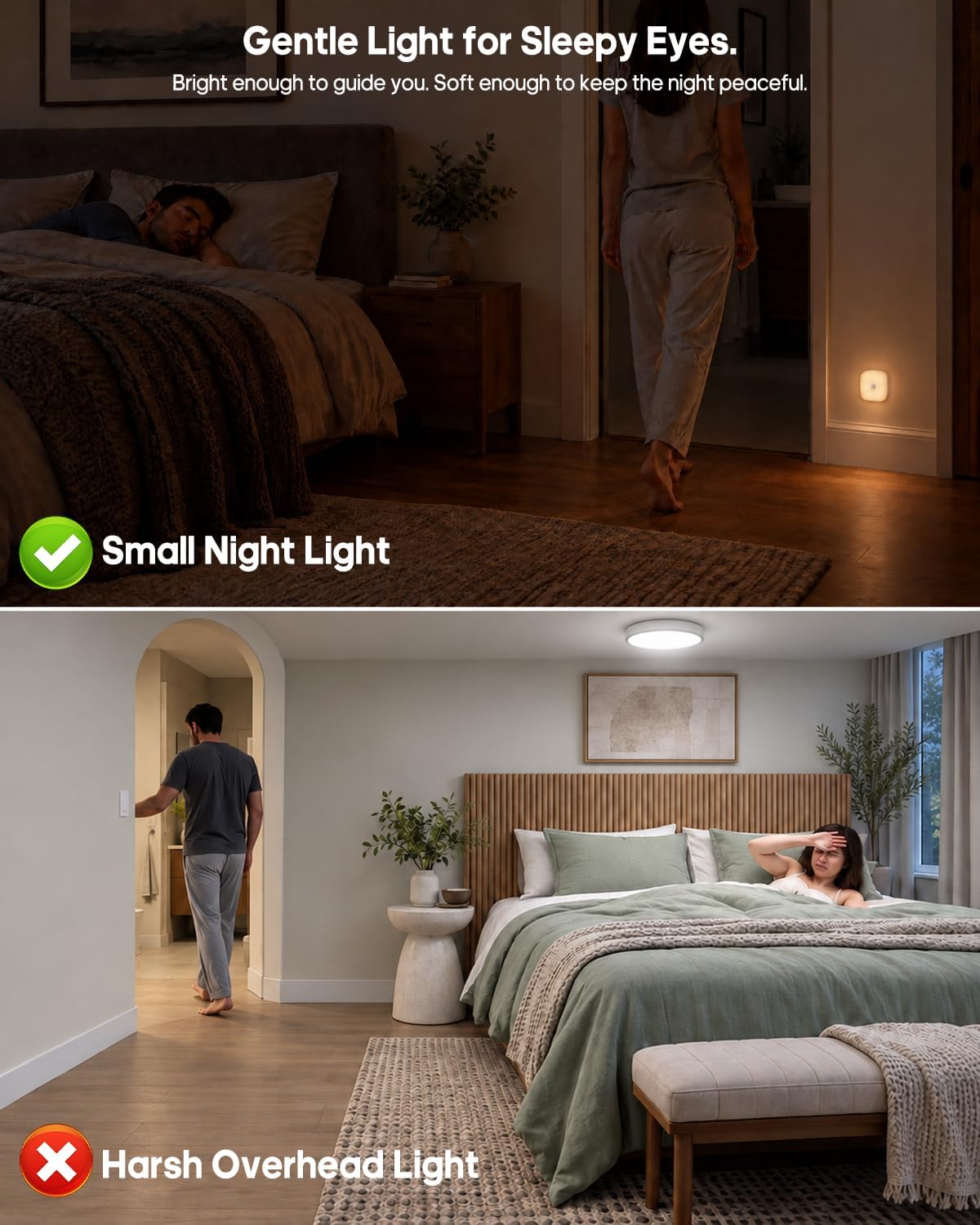 GOODEA Rechargeable Stair Lights, Motion Sensor Night Light, 3000K