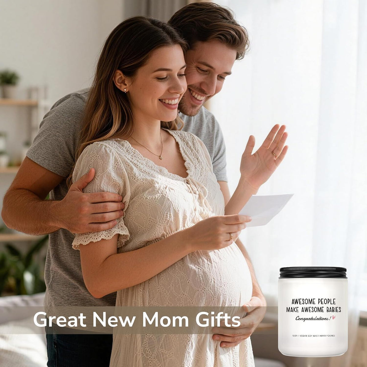 New Parents Gifts for Couples, Funny Pregnancy, New Born, Lavender Candle