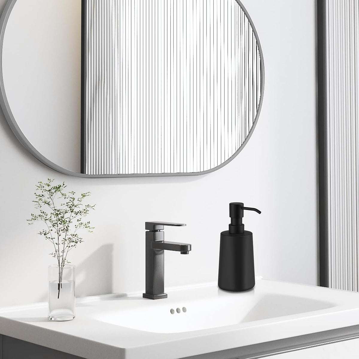 Ceramic Soap Dispenser Bathroom/Kitchen, Stainless Steel Pump