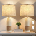 GyroVu Rattan Table Lamps Set of 2, Bedside Lamps for Bedroom Nightstand