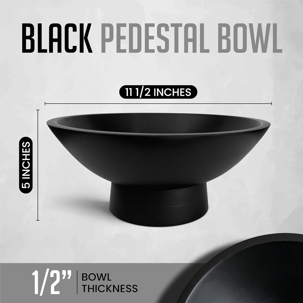Fairwood Way Black Pedestal Bowl, 11.5 Inch
