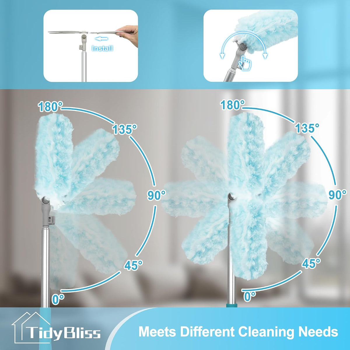 TidyBliss 6 ft Extendable Dusters for Cleaning Compatible with Swiffer