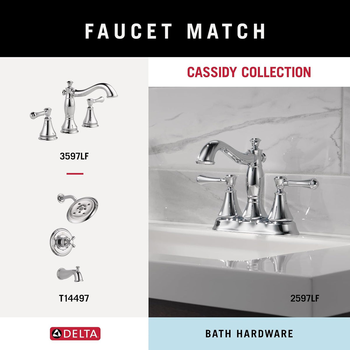Delta Towel Rack | 24 Inch Polished Chrome Double Bar for Kitchen or Bathroom Towels | Cassidy Accessories