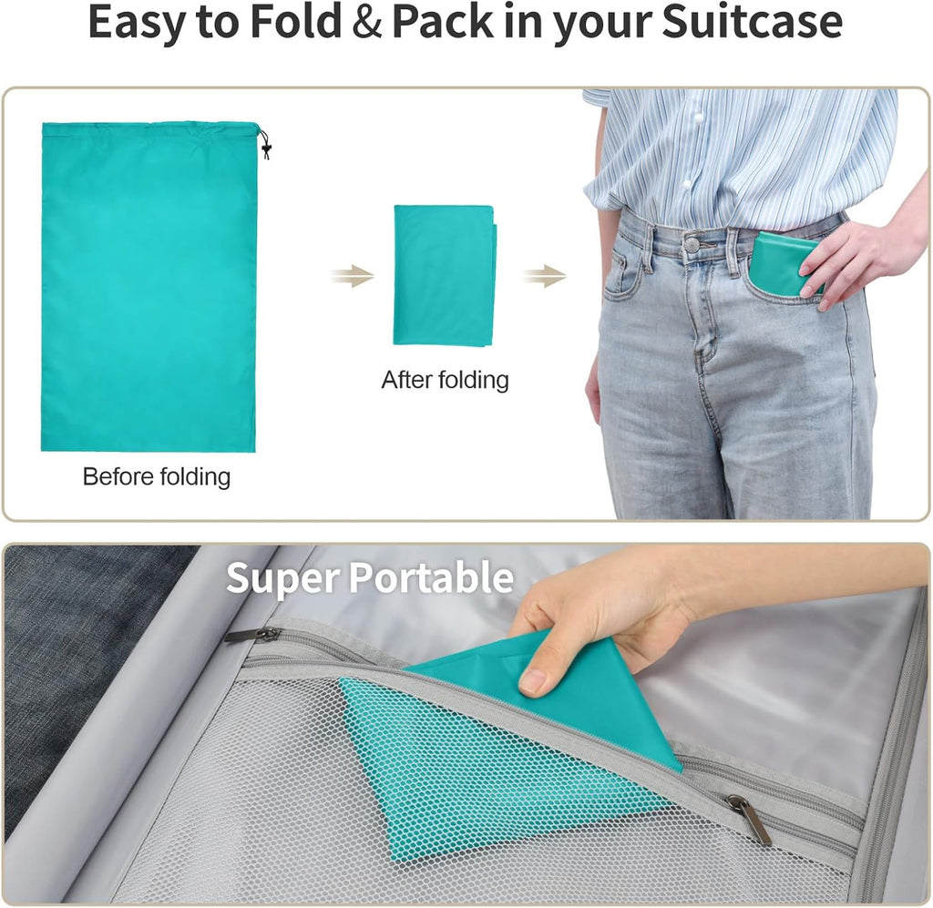 Travel Laundry Bags 2 Pack - Dirty Clothes Travel Bag for Cruise, 24x36 in