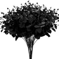 Black Eucalyptus Branches, 2 Bundles 18" Artificial Eucalyptus Leaves Stem