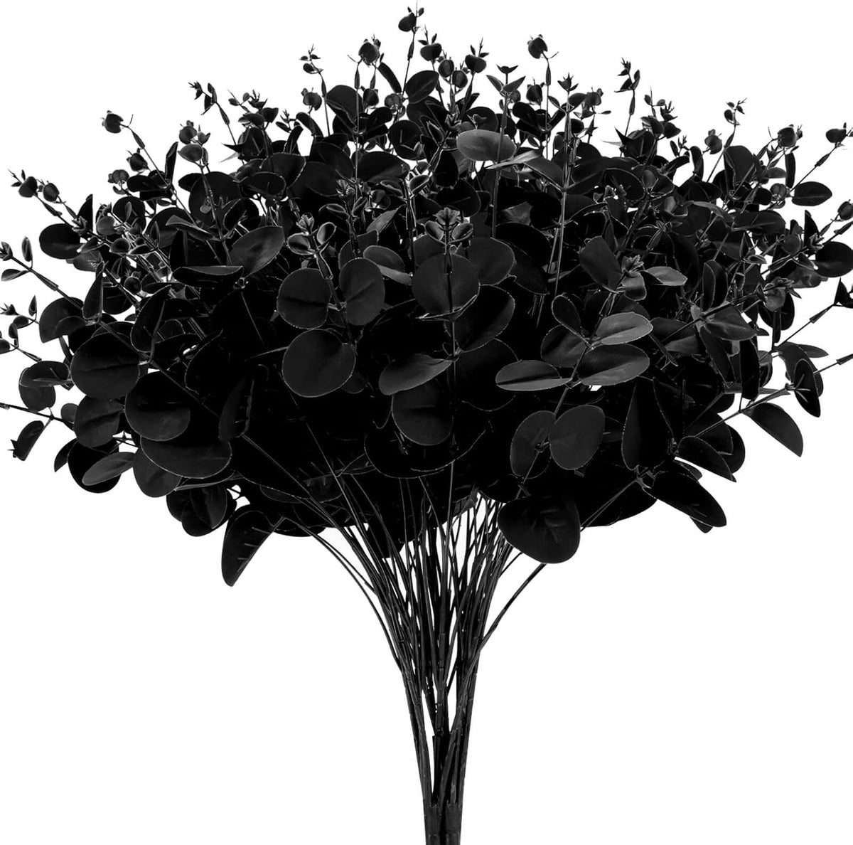 Black Eucalyptus Branches, 2 Bundles 18" Artificial Eucalyptus Leaves Stem