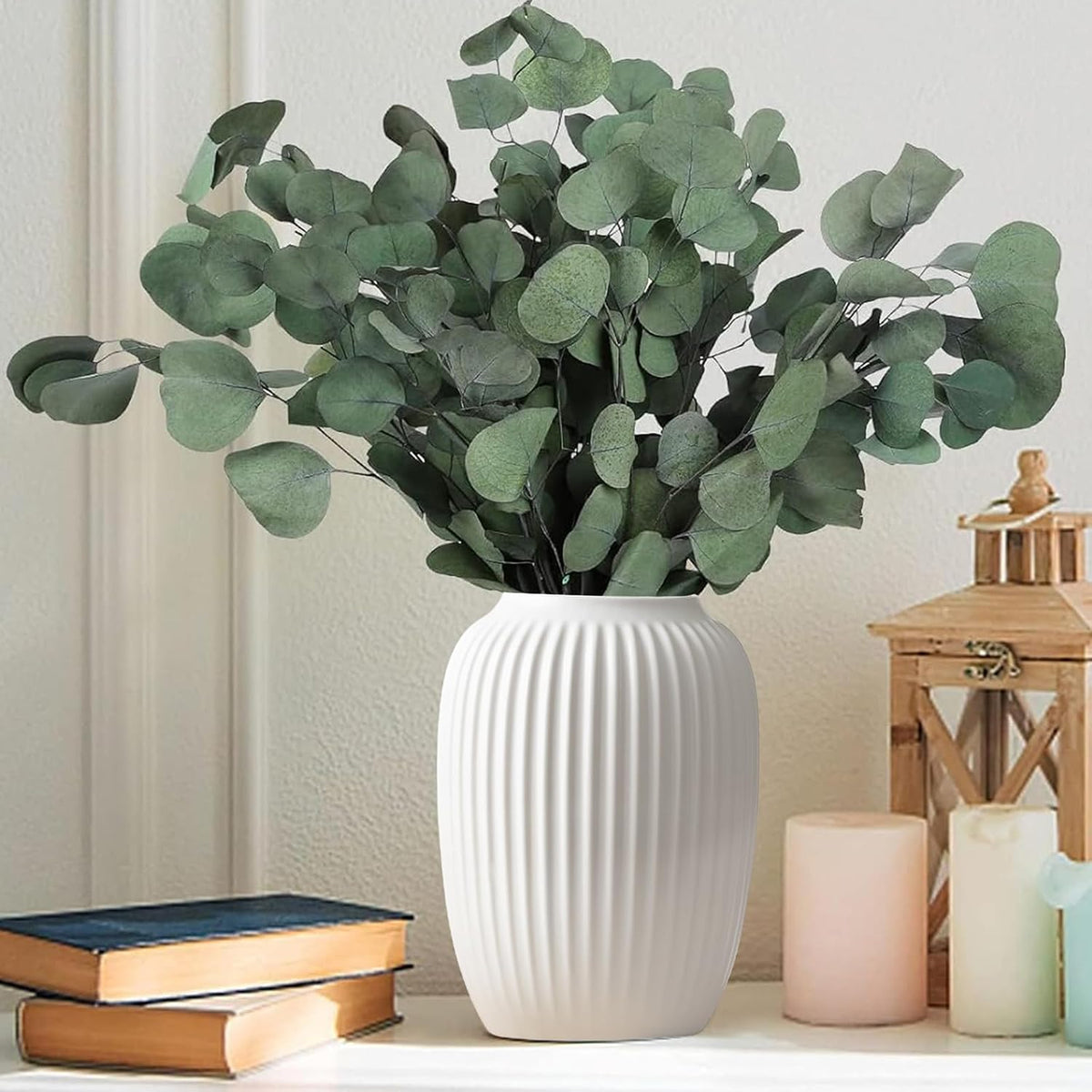 White Ceramic Vase - Minimalist Nordic Boho Matte Decor for Home & Office