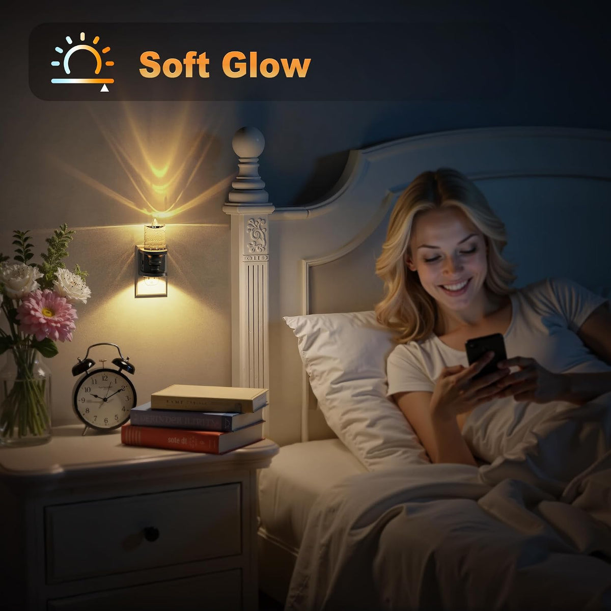 JandCase Night Light, Candle Night Lights Plug into Wall