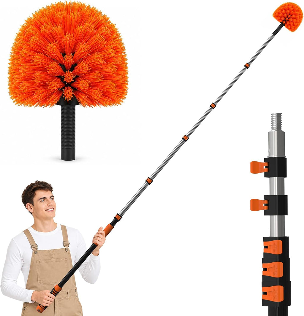 Cobweb Duster with Extension Pole, 18FT Spider Web Brush