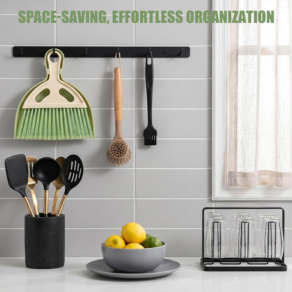 6 Pcs Small Dustpan and Brush Set, Portable Compact Mini Broom and Dust Pan