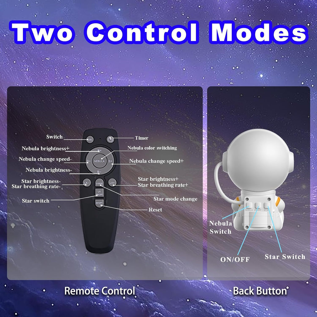 Astronaut Galaxy Night Light Star Projector, LED Decor for Bedroom Ceiling