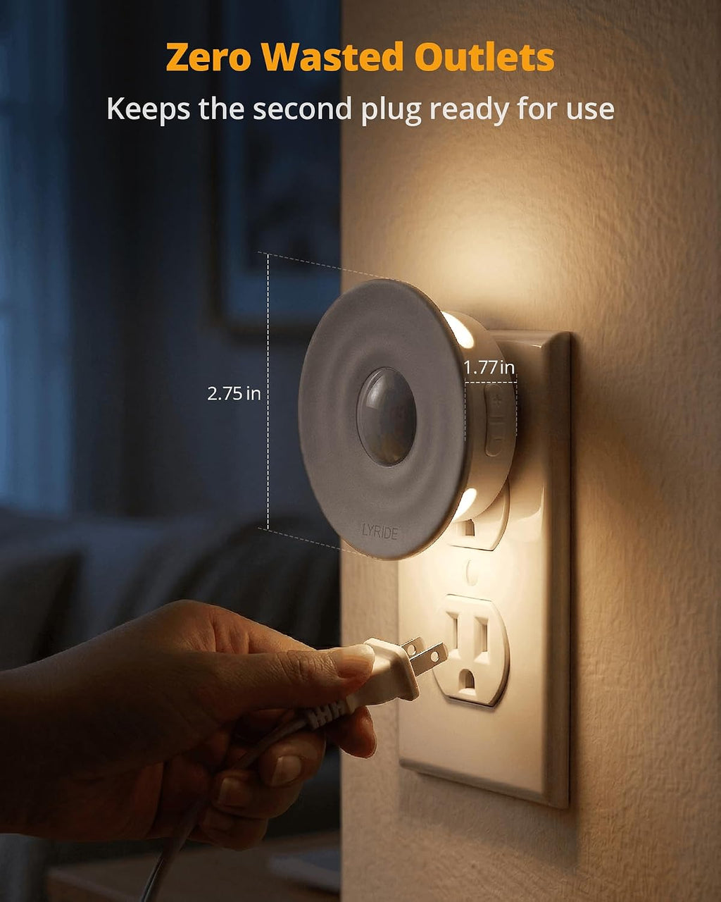 Lyridz Plug-in LED Night Light with Motion & Dusk-to-Dawn Sensor, 4-Pack