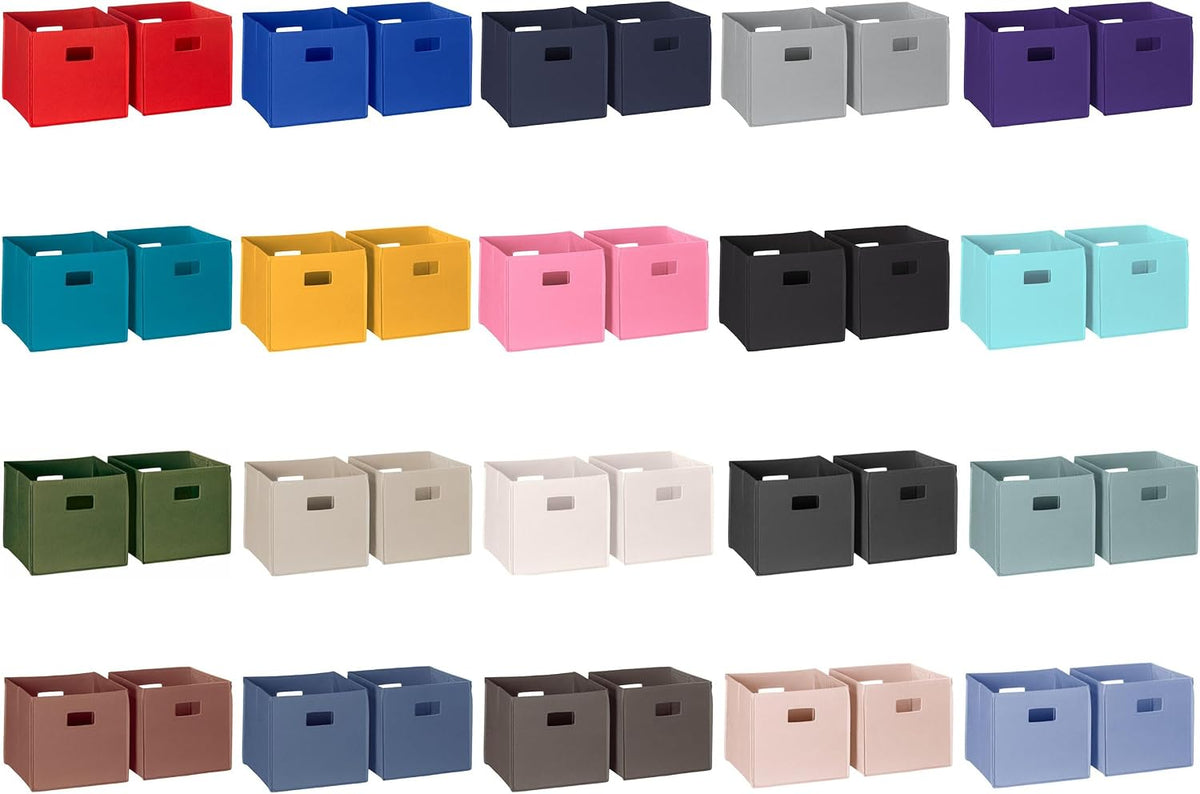 RiverRidge Folding Storage Bins - 4-pack of 10in Tall Navy Cubes