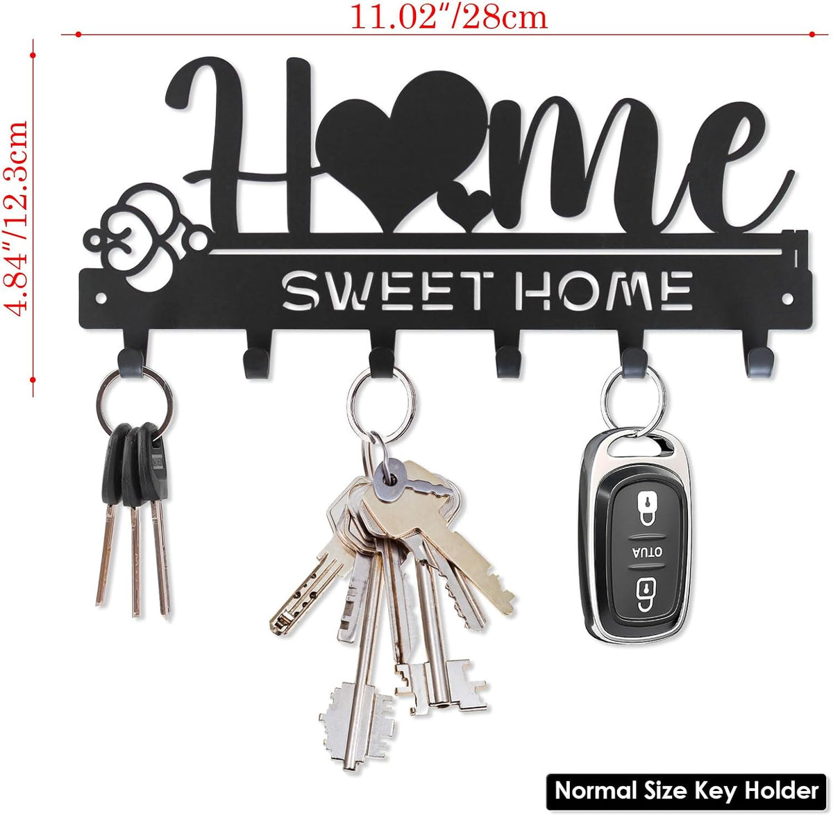 “Home Sweet Home”Key Holder wall Mount(Normal Size:11.02x4.84inches)