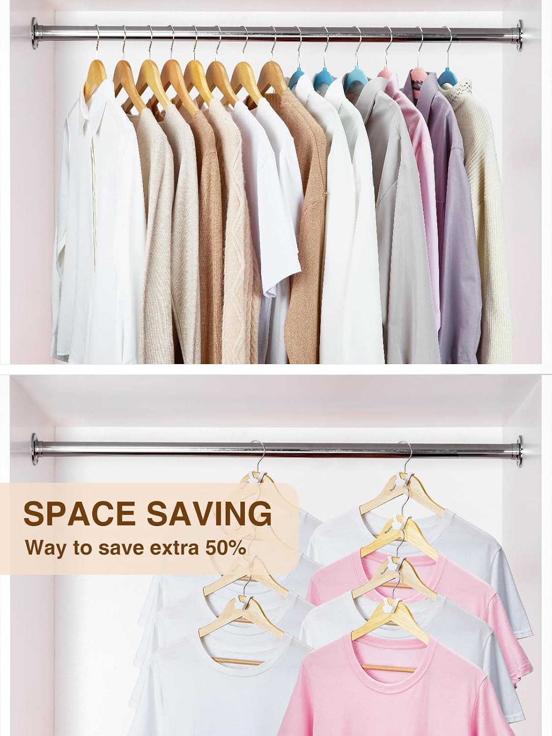 Smartor Clothes Hanger Connector Hooks 120 Pack, Hangers Space Saving