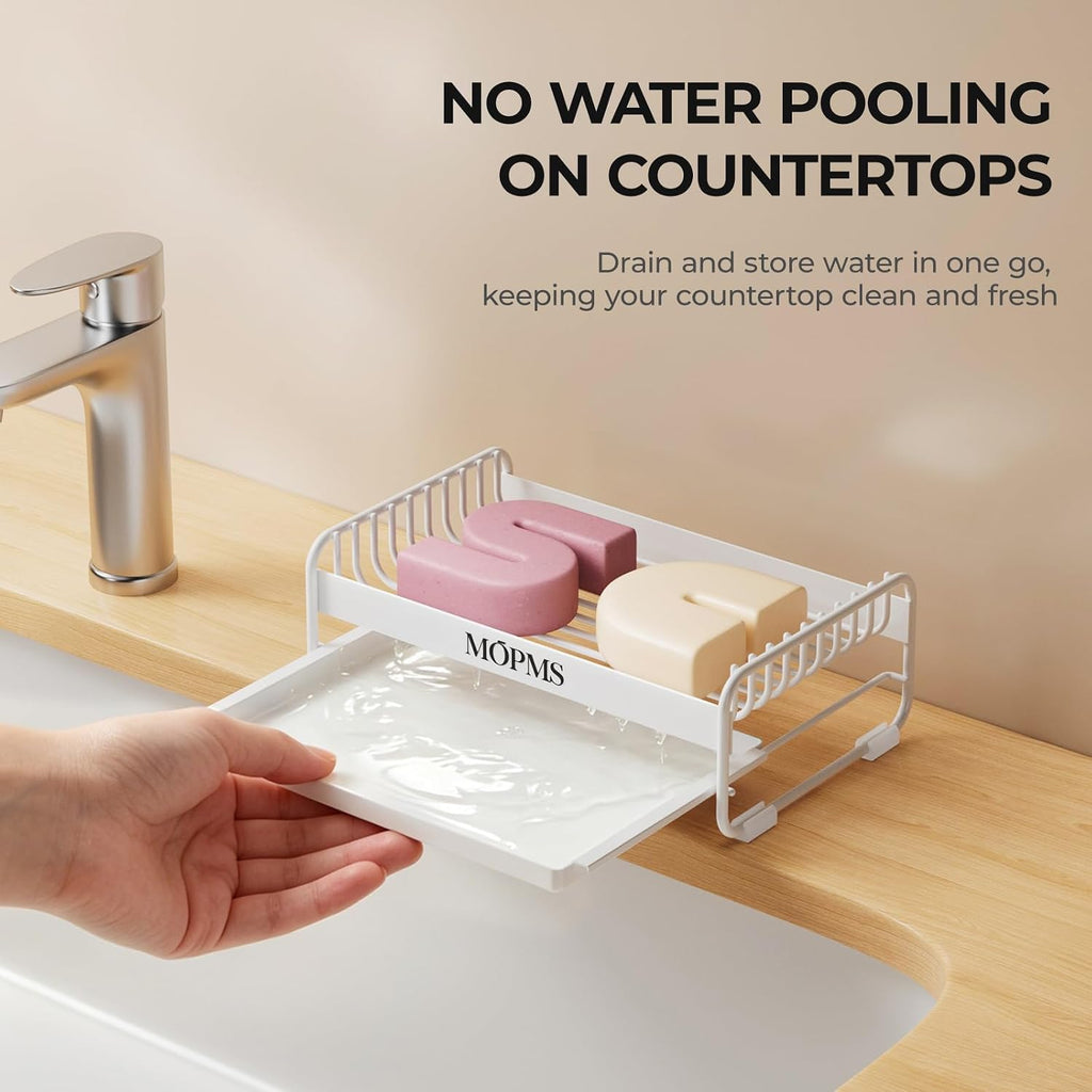 MOPMS Soap Dish for Shower, Carbon Steel Bar Soap Holder with Drainage