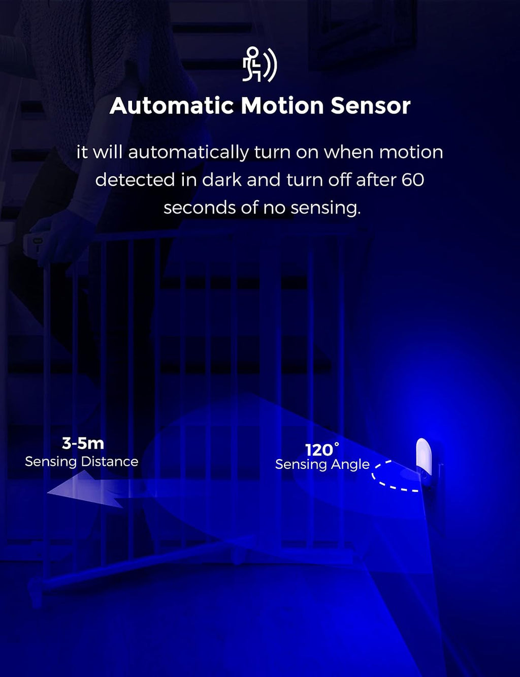 L LOHAS LED Blue Night Light Plug in, Bluey Motion Sensor Night Light,2Pack