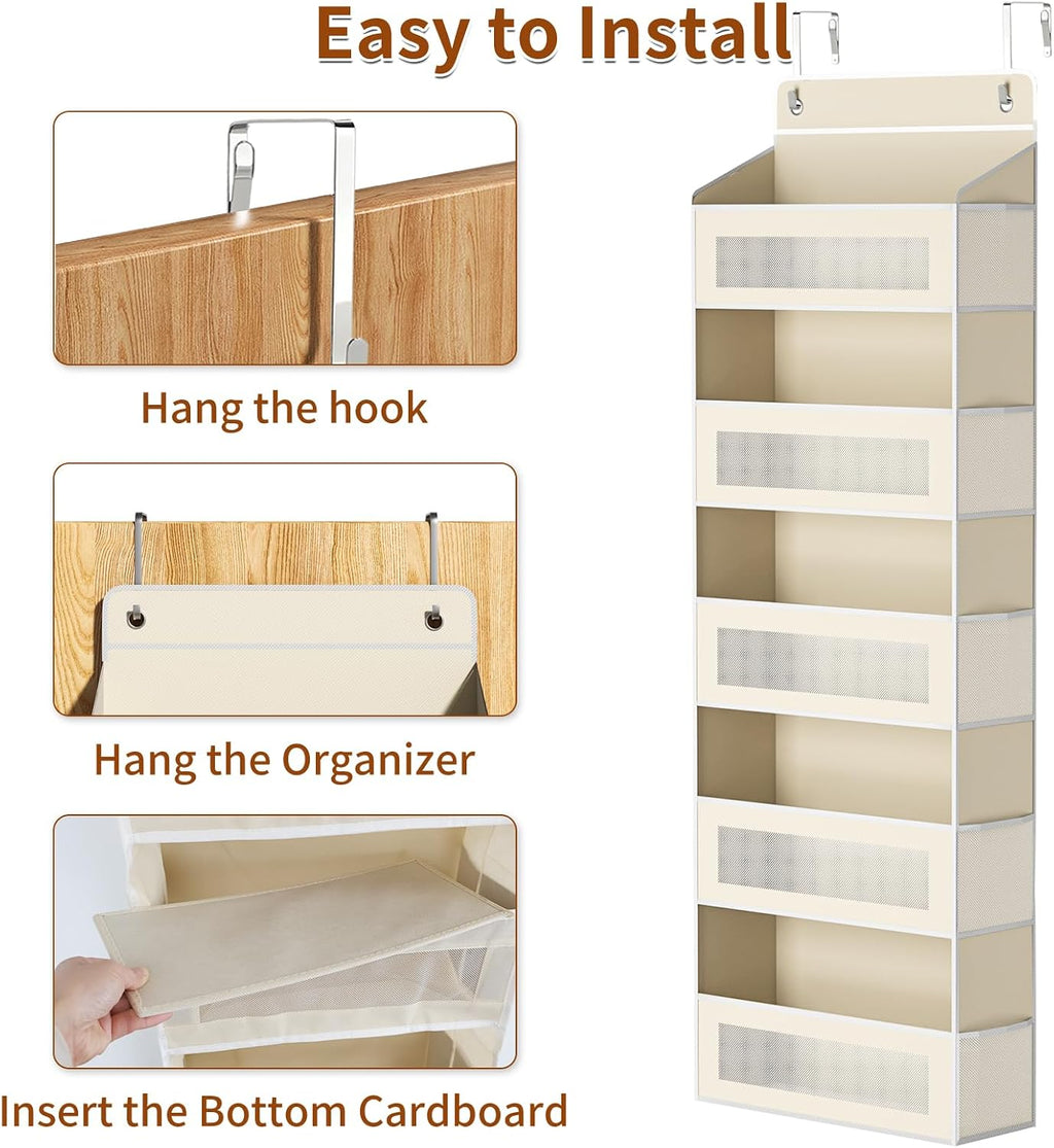 AQOOA 5-Tier Over The Door Organizer 44 lbs Capacity fit Standard Doors