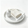 Nevado Round Scalloped Silicone Vanity Tray (Marble White, 12")