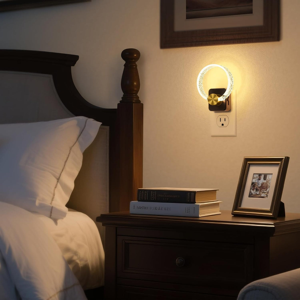 DORESshop LED Night Lights Plug Into Wall，Acrylic Decorative Night Light