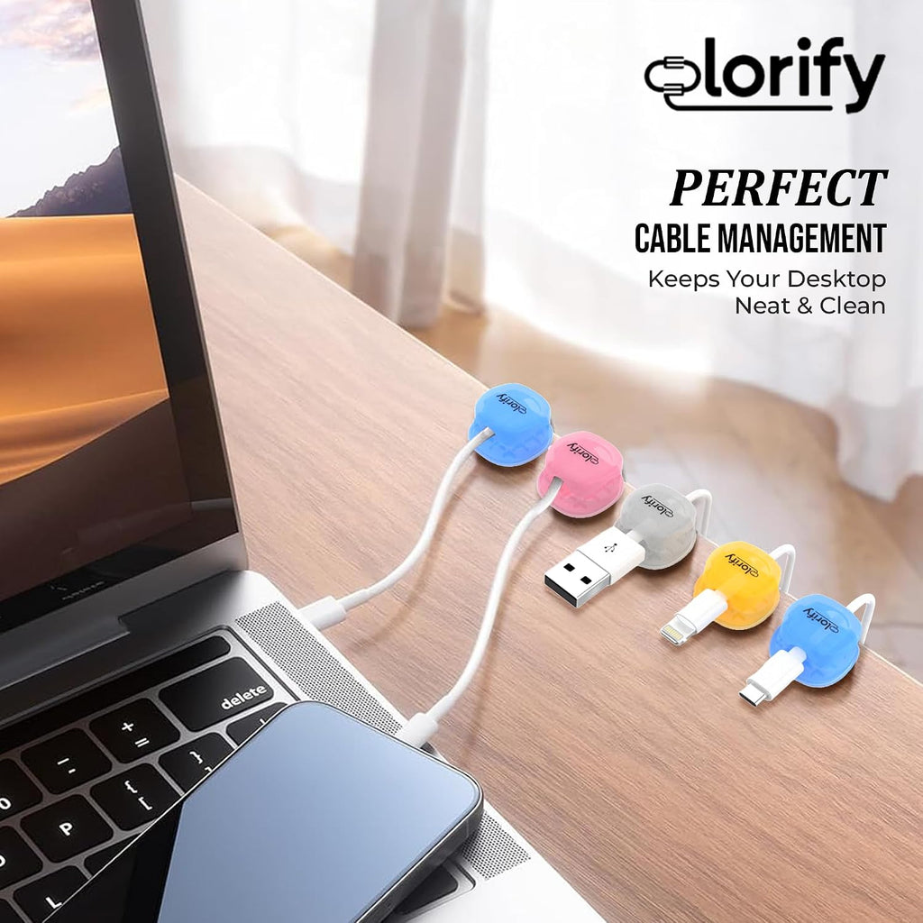 12 Pack Rotatable Spring Cable Clips, Adhesive Cord Holders for Desk