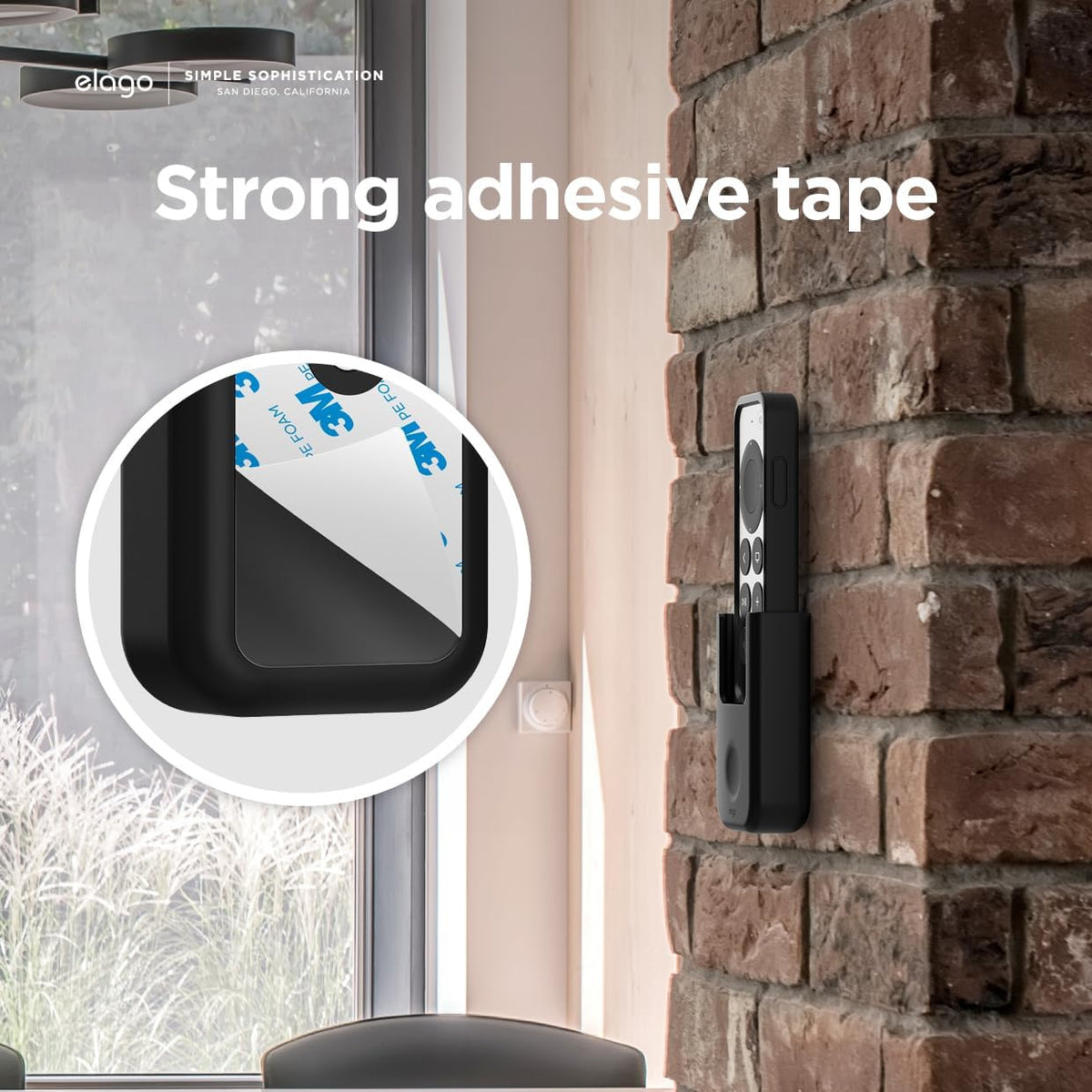 elago Apple TV Remote Holder Mount - [Gel Pad or Screw Options][Keeps It Secure][Cable Management] - Compatible with Apple TV Remote 4K / 4th Generation