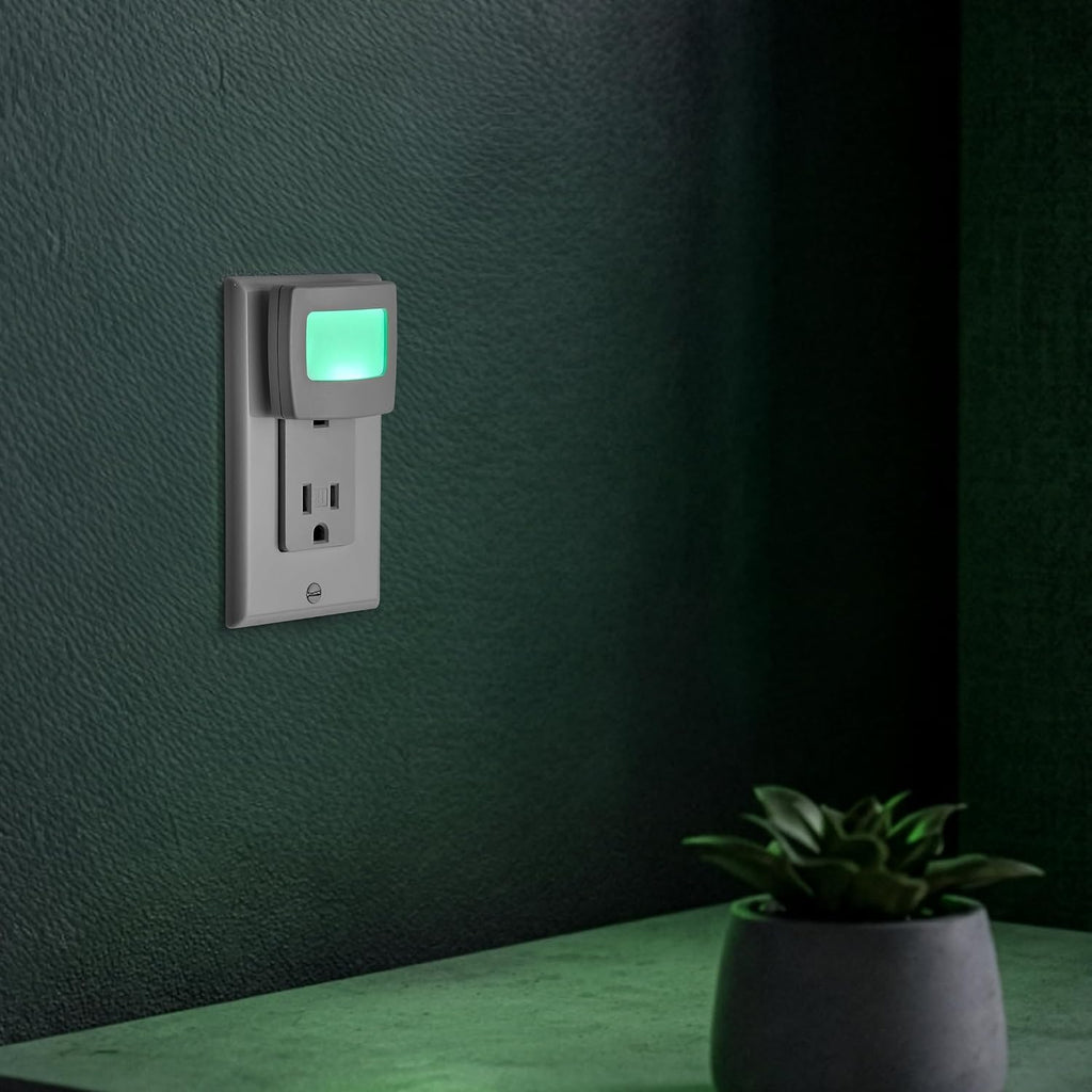 Maxxima Mini Green Always On LED Night Light, 4 Pack