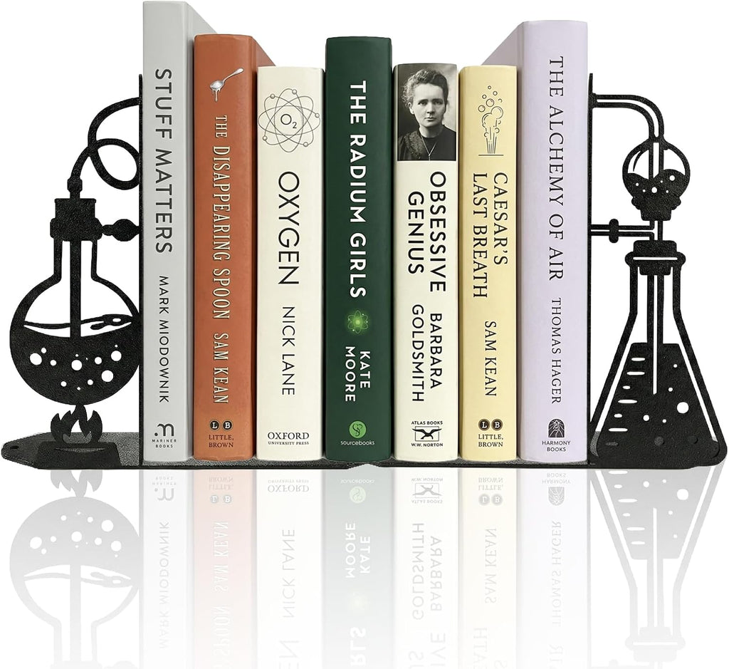 Chemistry Metal Bookends Decor for Chemistry Classroom Laboratory Bookshelf