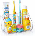 Sotfamily Clear Kids Toothbrush Holders for Bathrooms, 1 Pack(No-Drill)