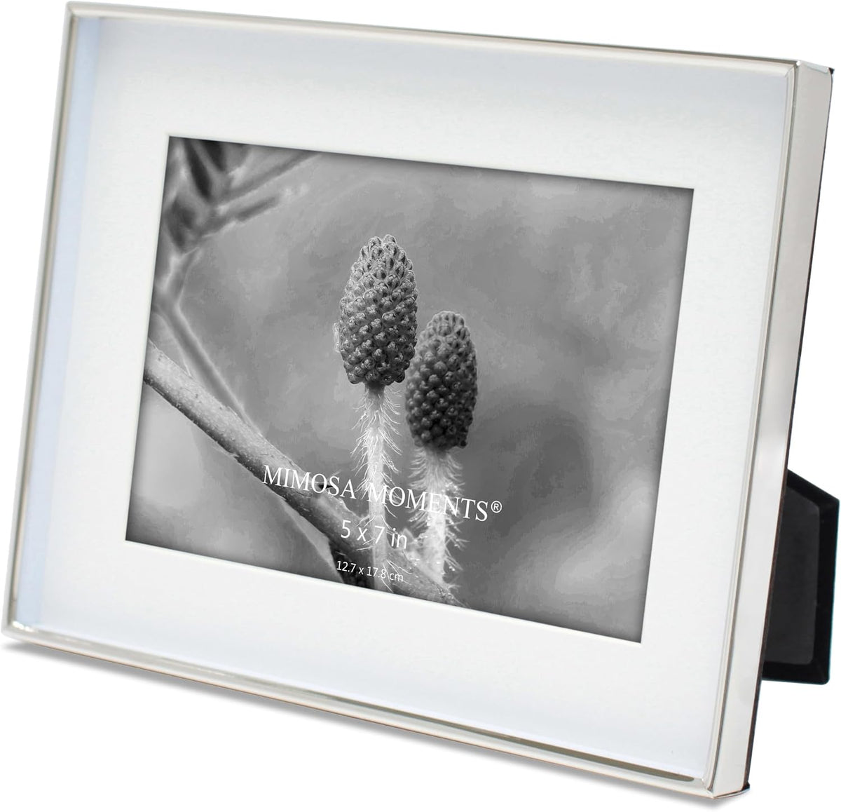 7x9 Silver Shadow Box Metal Picture Frame with 5x7 Photo Mat