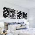 Bdor Black Metal Wall Art Panels Set of 4 Modern Geometric Wall Decor