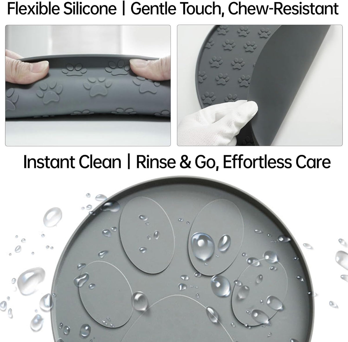 Silicone Pet Food Mat,Silicone Rubber Mat for Dog Bowls Dog Food Mat