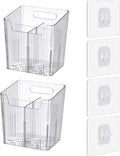 Lae Nuvole 2Pcs Storage Organizer Bins, Wall Shower Toothbrush Caddy, Clear