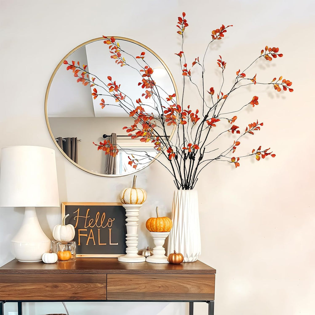 Krissing 3 Pcs Artificial Fall Greenery Stems for Vases, 37'' Tall
