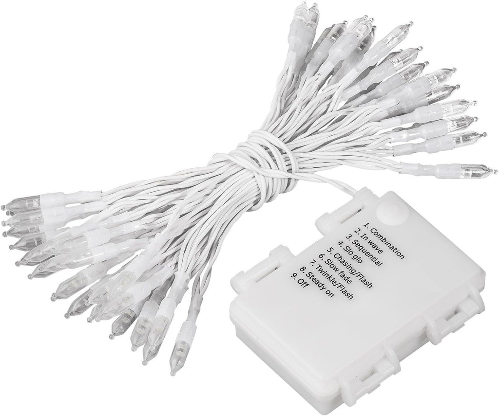 MAGOTAN Battery Operated String Lights Christmas Lights 16ft 50 LED String Lights Decorative White Wire for Indoor Outdoor Wedding Party Home Garden Waterproof Warm White