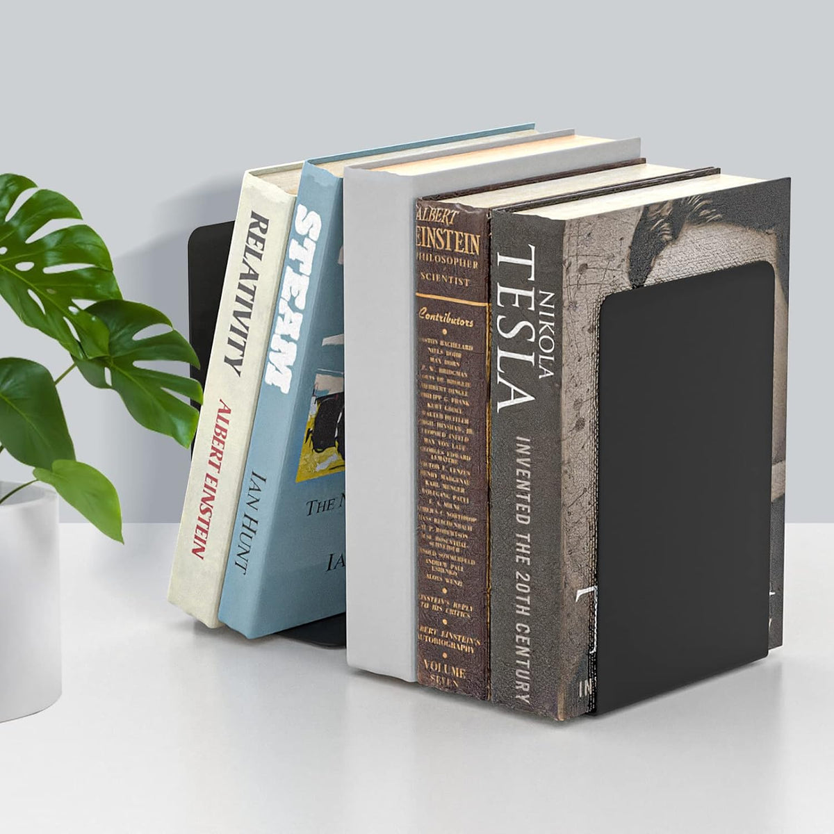 VFINE 4 Pairs Book End, Bookends for Shelves , Book Stopper for Heavy Books
