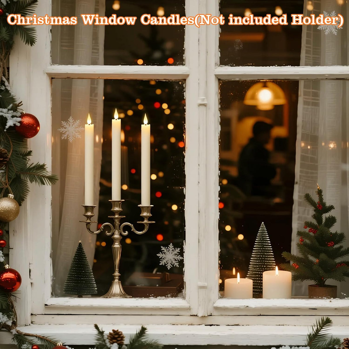 Rechargeable Flameless Taper Candles Flickering with 2 Remote Timer