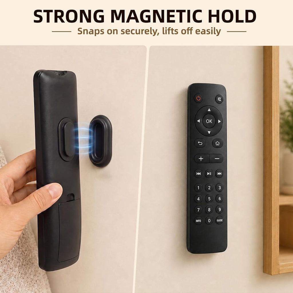 6-Pack Magnetic Remote Control Holder, Hidden Self-Adhesive Wall Mount