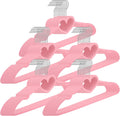 Qunclay 50 Pcs Pink Velvet Heart Hangers with 360° Swivel Hooks