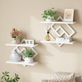 ELYKEN Floating Shelves for Wall, Set of 2 Hanging Shelves, White