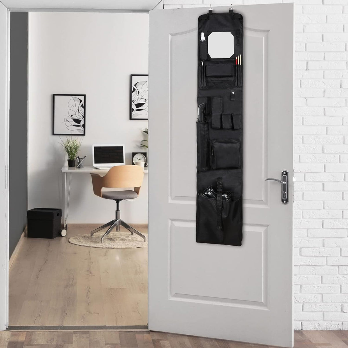 Woanger Locker Organizer Police Locker Hanging Organizer Mirror,Black,1 Pcs