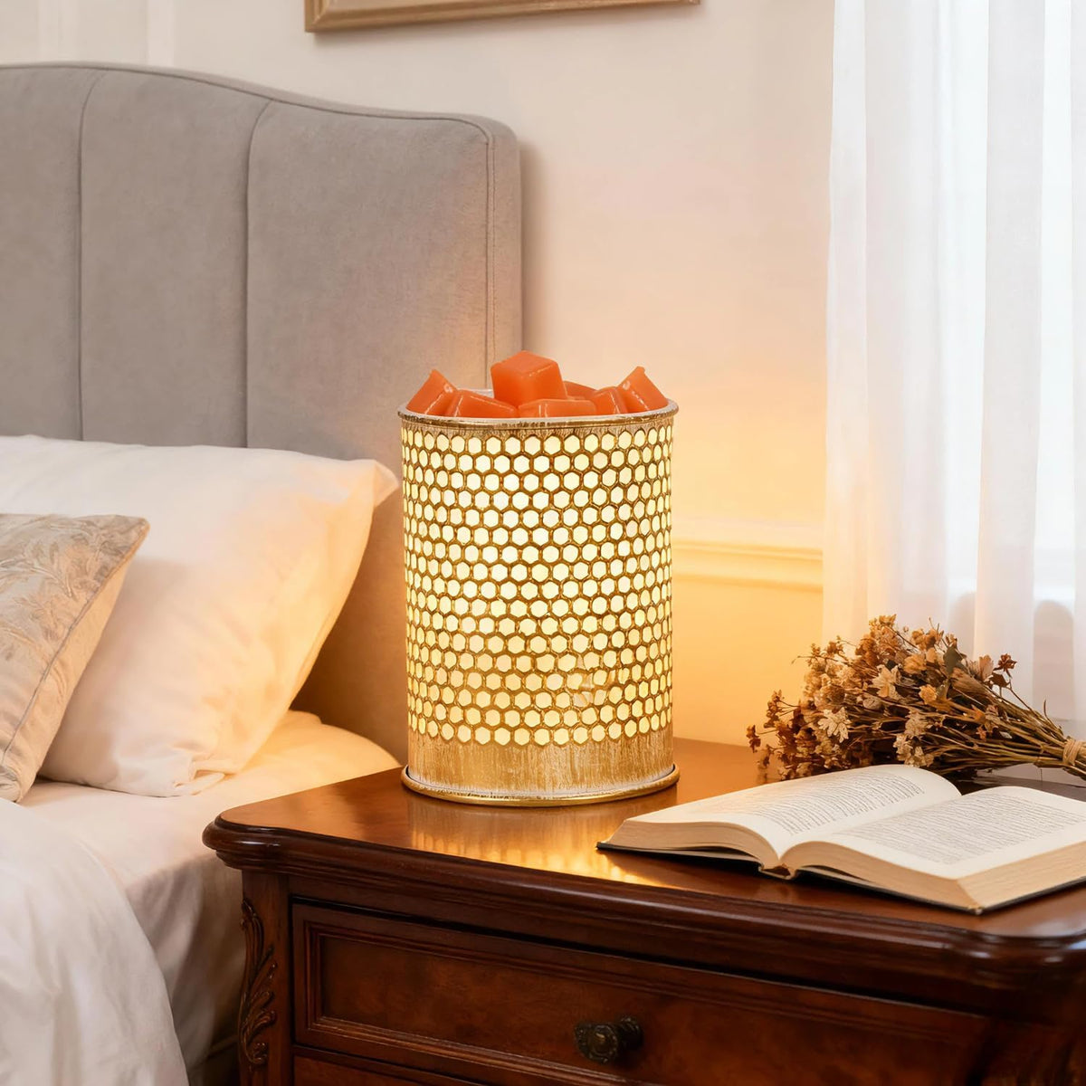 ASAWASA Metal Wax Melt Warmer Wax Warmer （Honeycomb）