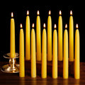 Ashlux Beeswax Taper Candles, 12 Pack Candle Sticks 8 Inch in Yellow