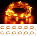 CYLAPEX 12 Pack Fairy Lights Battery Operated 7ft 20 LED Mini String Lights Silver Wire Firefly Starry Moon Twinkle Lights for Wedding Mason Jars Party Christmas Centerpiece Table Decorations, Orange