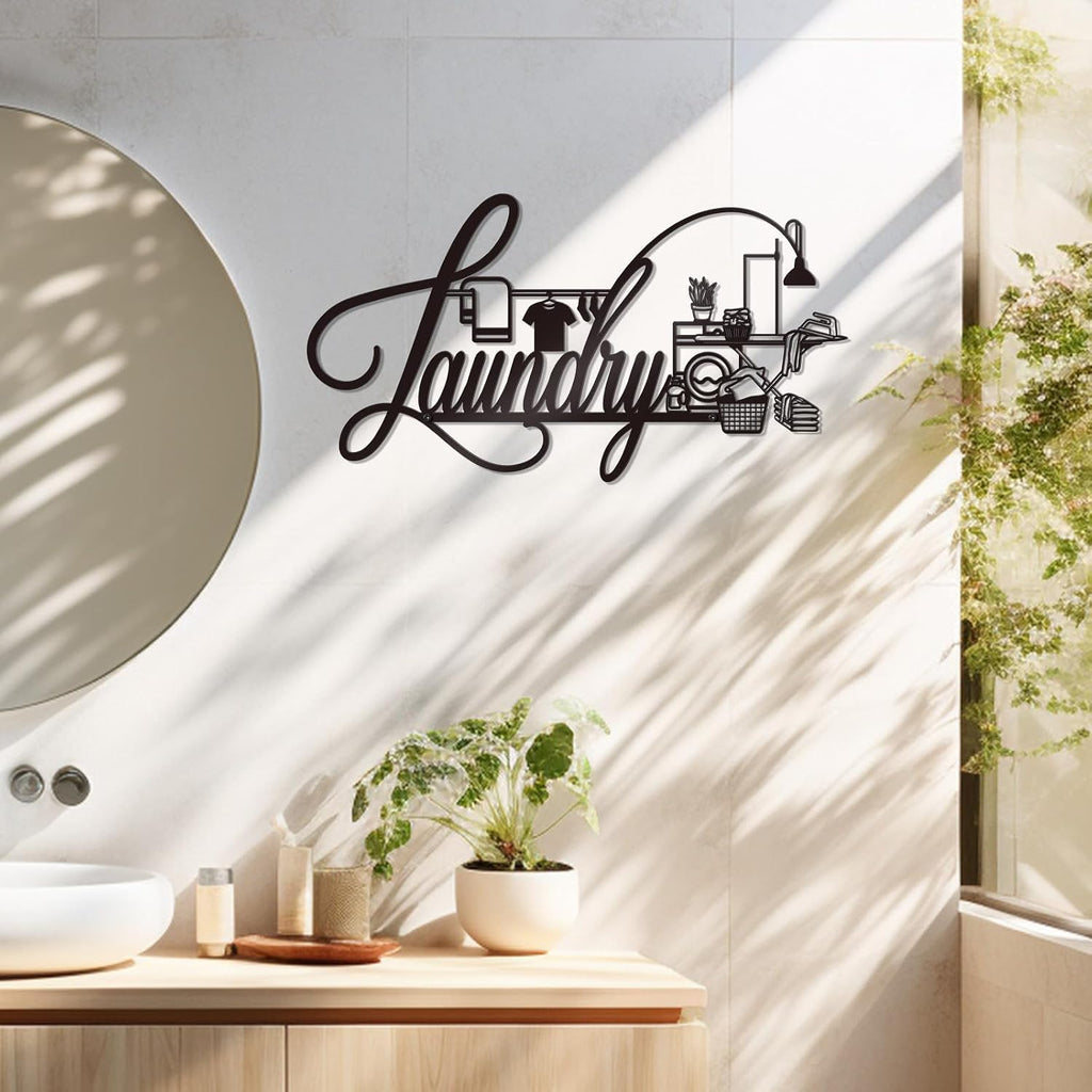 Bnesi Bathroom Wall Decor Modern Bathroom decor Metal Bathroom Wall Art Farmhouse Bathroom Sign Funny Bathroom Hanging Decor for Home (Beautiful)